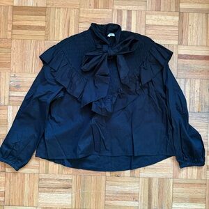 Tie-neck western blouse